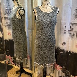 Harlow Black Metallic Sleeveless Boho Dress